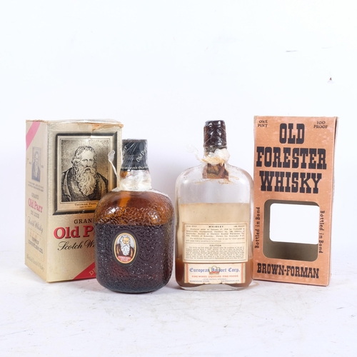 425 - A boxed bottle of Grand Old Parr De Luxe Scotch Whisky, and a 1 pint bottle of Old Forester Whisky i... 