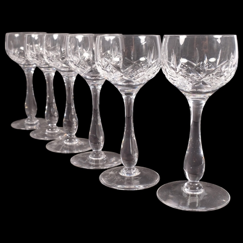 443 - A set of 6 cut-crystal Hock glasses, 17.5cm