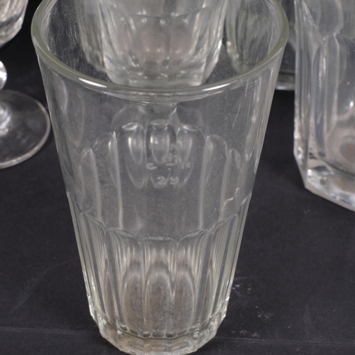 464 - A quantity of hand blown and other Antique glassware, including various rummers, wine glasses and be... 