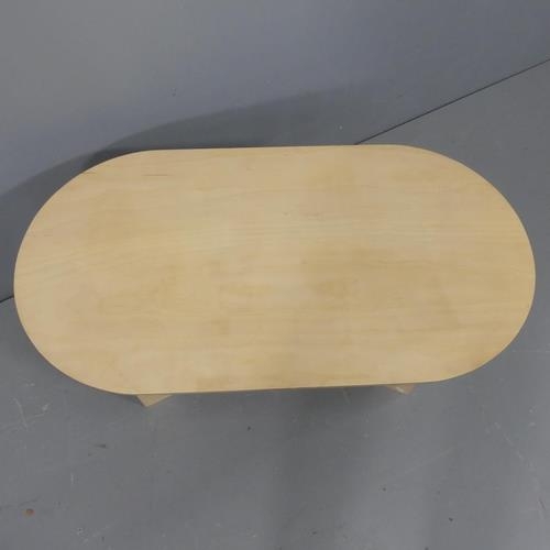 2317 - A modernist design birch plywood coffee table. W85cm, H40cm, D45cm.