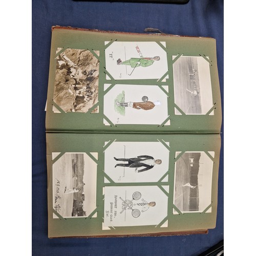 165 - A mixed album of Vintage postcards, including military, family, topographical and greetings cards