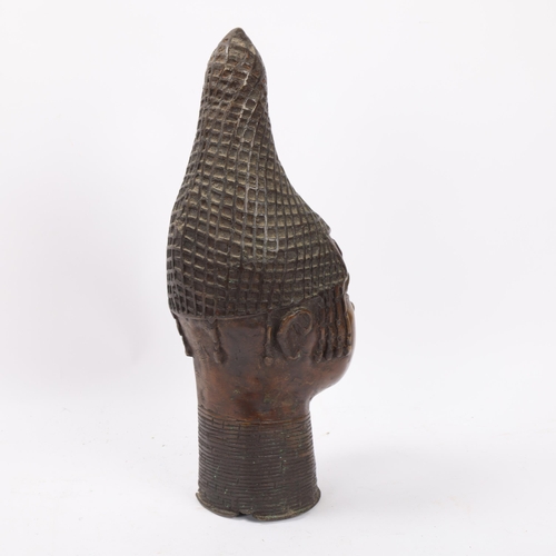 48 - Benin bronze head of a queen, height 43cm