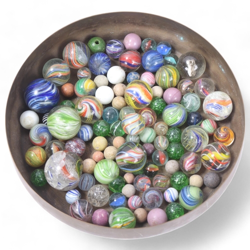 56 - A collection of mainly 19th century glass marbles