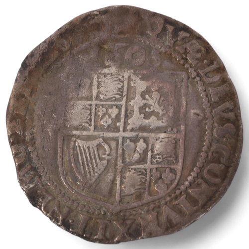 111 - A James I silver sixpence, diameter 25cm, 2.6g