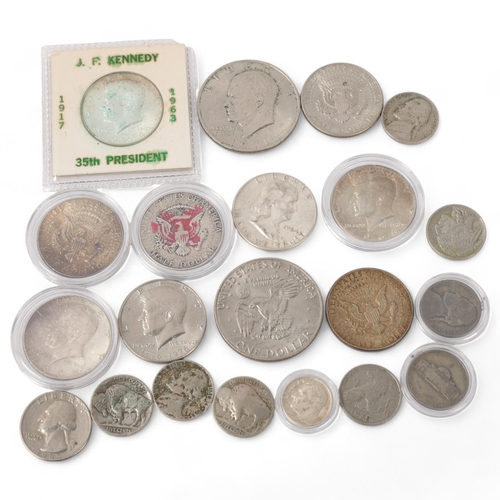 121 - A collection of America 20th century silver coins