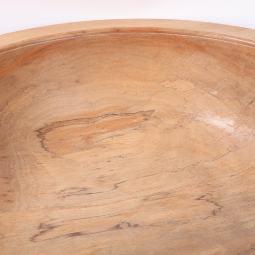 123 - A large spalted turned wood table centre bowl, diameter 63cm, height 18cm