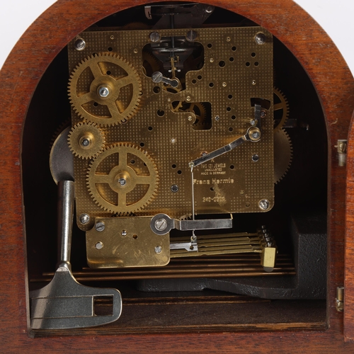 125 - A mahogany-cased dome-top mantle clock, by Comitti of London, 8-day chiming movement, height 28cm