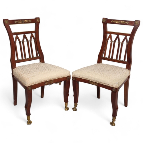 133 - Pair of Spanish mahogany Esteilo Imperio or Empire chairs, by J Suarez of Madrid, as used in the pal... 