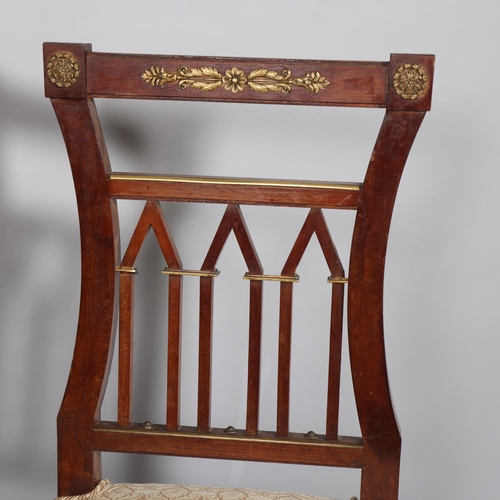 133 - Pair of Spanish mahogany Esteilo Imperio or Empire chairs, by J Suarez of Madrid, as used in the pal... 