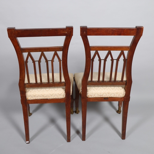 133 - Pair of Spanish mahogany Esteilo Imperio or Empire chairs, by J Suarez of Madrid, as used in the pal... 