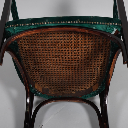 134 - Gustav Siegel for Jacob & Josef Kohn Vienna, a rare Austrian Jugendstil high-back bentwood armchair,... 