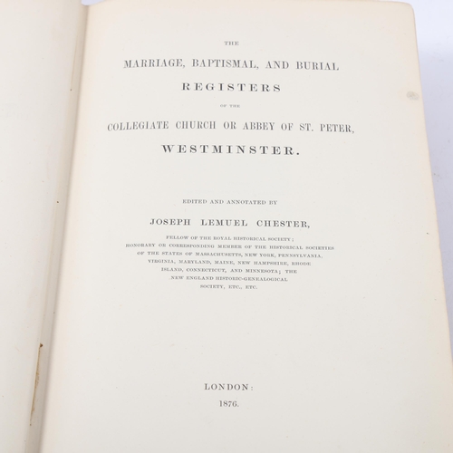 136 - Westminster Abbey book of Marriage, Baptismal and Burial Registers for 1875, puslished 1876 by The H... 