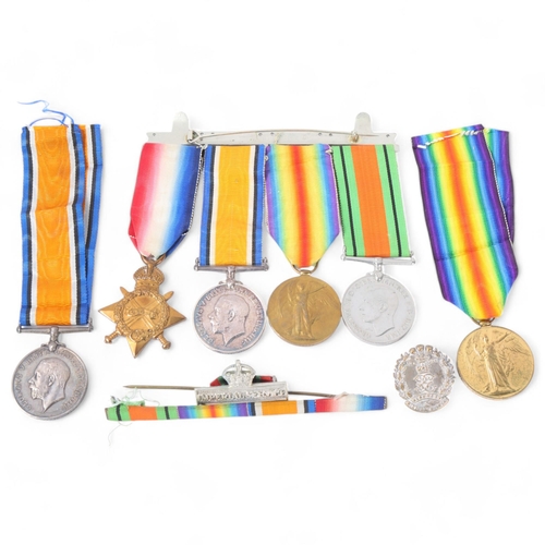 164 - Great War Service medals, comprising a group of 4 awarded to 2915 Sjt A Deffee, Middlesex Regiment, ... 