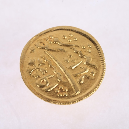 1318 - India (Bengal Presidency), second milled issue, Calcutta Mint, quarter mohur gold coin, in the name ... 