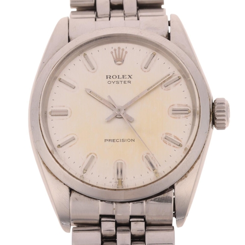 1002 - ROLEX - a Vintage stainless steel Oyster Precision mechanical bracelet watch, ref. 6426, circa 1967,... 