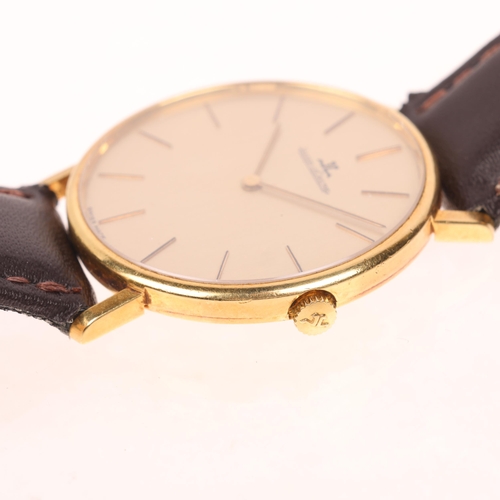 1008 - JAEGER LECOULTRE - a Vintage 18ct gold mechanical wristwatch, ref. 9226.21, circa 1980s, brushed cha... 