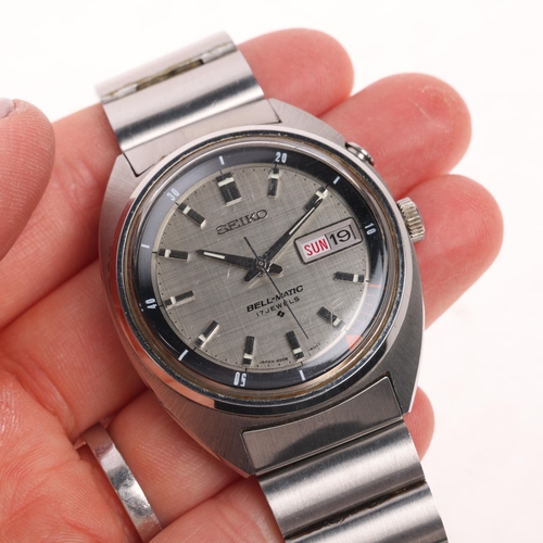 1022 - SEIKO - a Vintage stainless steel Bell-Matic automatic calendar bracelet watch, ref. 4006-6011, circ... 