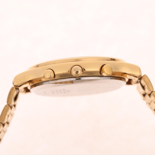 1026 - SEIKO - a gold plated stainless steel quartz chronograph calendar bracelet watch, ref. 7T32-6A5A, ch... 