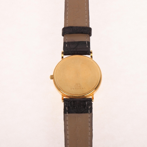 1032 - LONGINES - an 18ct gold quartz calendar wristwatch, ref. 7024-156, circa 1990s, champagne dial with ... 