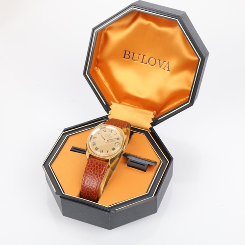 1039 - BULOVA - a Vintage gold plated stainless steel Accutron quartz wristwatch, ref. 7303-3, circa 1970s,... 