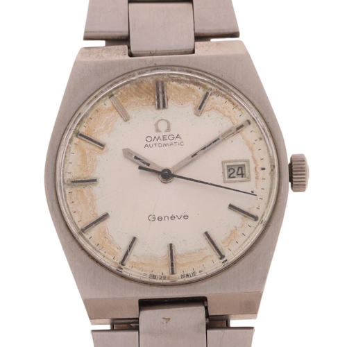 1040 - OMEGA - a Vintage stainless steel Geneve automatic calendar bracelet watch, ref. 166.099, circa 1971... 