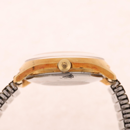 1041 - TISSOT - a Vintage gold plated stainless steel Seastar automatic calendar bracelet watch, ref. 46598... 