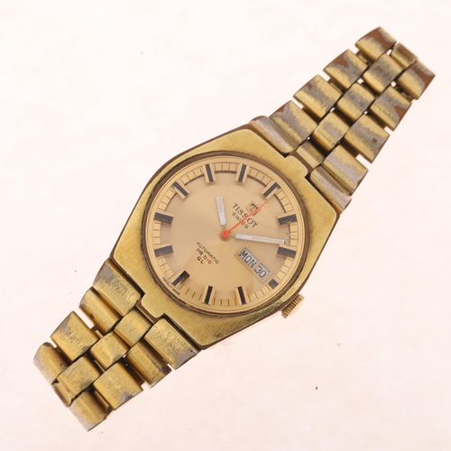 1044 - TISSOT - a gold plated stainless steel PR516 automatic calendar bracelet watch, ref. 46672-2X, circa... 