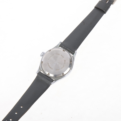 1049 - A Vintage stainless steel novelty 'Baseball' mechanical wristwatch, circa 1960s, printed baseball sc... 