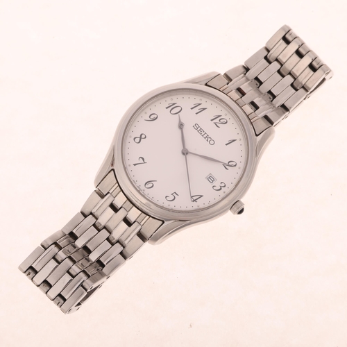 1054 - SEIKO - a stainless steel quartz calendar bracelet watch, ref. 6N42-00K0, circa 2022, silvered dial ... 