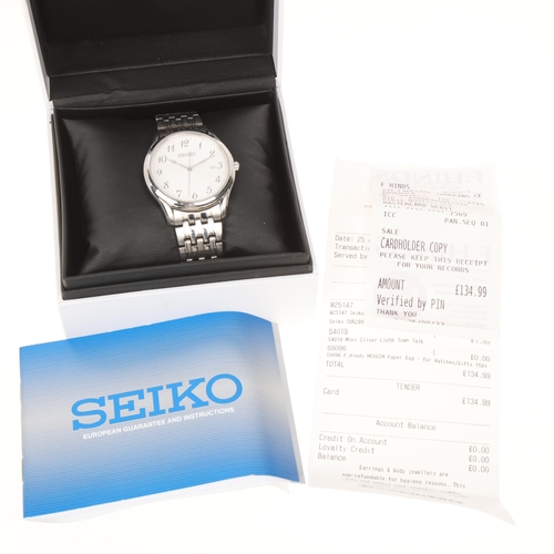 1054 - SEIKO - a stainless steel quartz calendar bracelet watch, ref. 6N42-00K0, circa 2022, silvered dial ... 