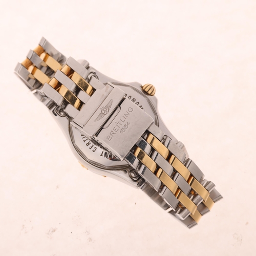 1056 - BREITLING - a lady's bi-metal Starliner quartz calendar bracelet watch, ref. B71340, mother-of-pearl... 