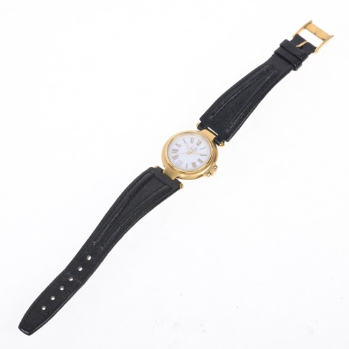 1067 - DUNHILL - a lady's gold plated stainless steel P12 quartz calendar wristwatch, white dial with gilt ... 