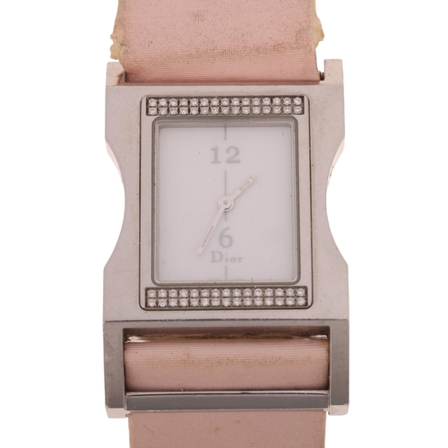 1071 - CHRISTIAN DIOR - a lady's Vintage stainless steel quartz wristwatch, ref. DV3036, white dial with si... 