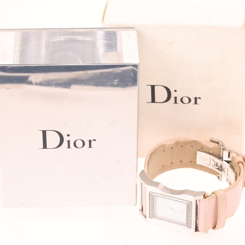 1071 - CHRISTIAN DIOR - a lady's Vintage stainless steel quartz wristwatch, ref. DV3036, white dial with si... 