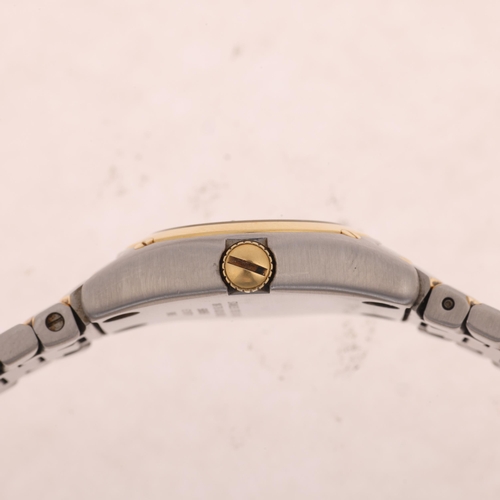 1072 - EBEL - a lady's bi-metal Classic Wave quartz bracelet watch, ref. 1157F11, white dial with applied g... 