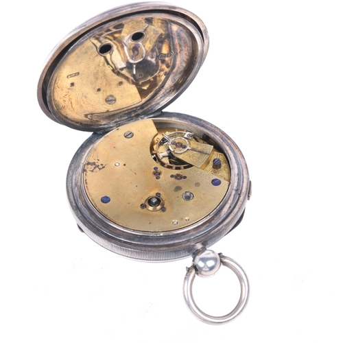 1084 - A late 19th century silver open-face key-wind centre seconds chronograph pocket watch, white enamel ... 