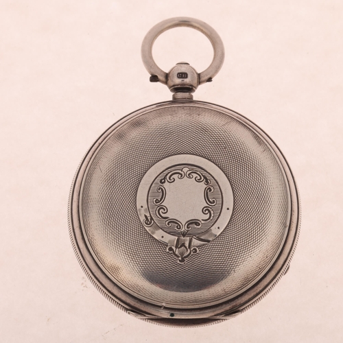 1094 - An early 20th century silver open-face key-wind pocket watch, by Duff & Miller of Paisley, silvered ... 