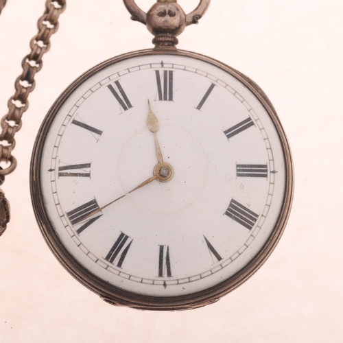 1098 - A mid-19th century silver open-face key-wind verge pocket watch, by Barraud's of Cornhill London, wh... 