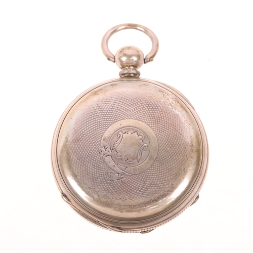 1100 - A 19th century silver open-face key-wind pocket watch, by J N Masters of Rye, white enamel dial with... 