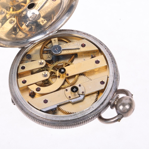 1100 - A 19th century silver open-face key-wind pocket watch, by J N Masters of Rye, white enamel dial with... 