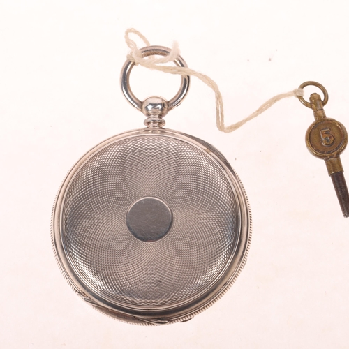 1105 - An Antique Swiss silver open-face key-wind pocket watch, retailed by Fehrenbach Brothers of Chatham,... 