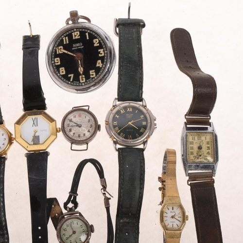 1115 - Various watches, including Siro pocket watch, silver wristwatch, Prestige, etc