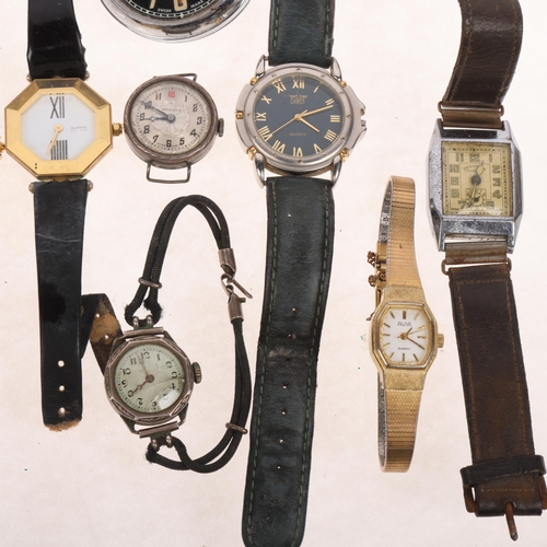 1115 - Various watches, including Siro pocket watch, silver wristwatch, Prestige, etc