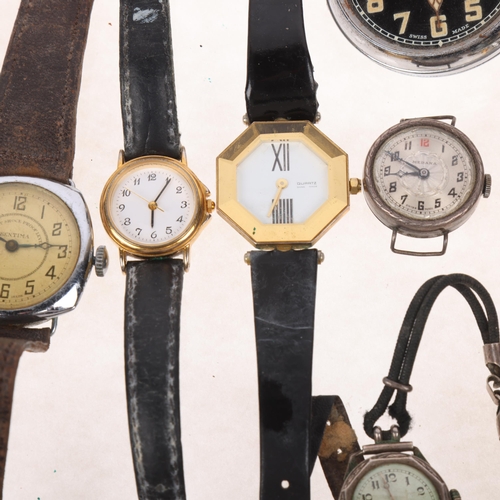 1115 - Various watches, including Siro pocket watch, silver wristwatch, Prestige, etc