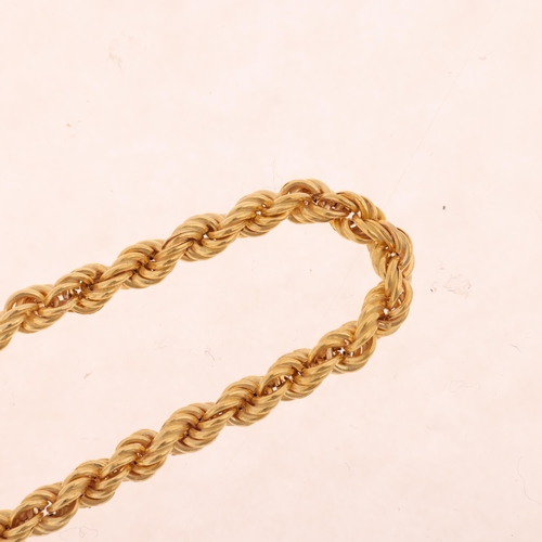 1269 - A 9ct gold rope twist chain bracelet, maker RA, import Sheffield 1981, 18cm, 2.9g