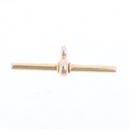 1301 - An Antique 15ct gold T-bar, maker JWB, 34.3mm, 3.7g