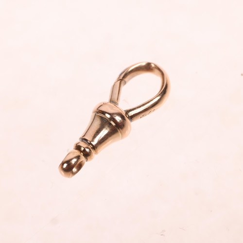 1302 - An Antique 15ct rose gold dog clip, 22.1mm, 2.4g