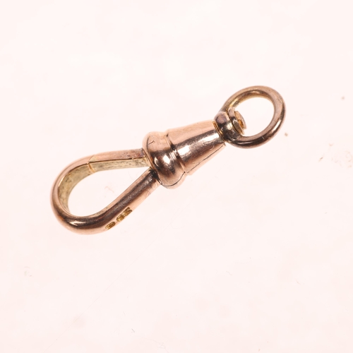 1310 - An Antique 9ct rose gold dog clip, 23.1mm, 1.7g