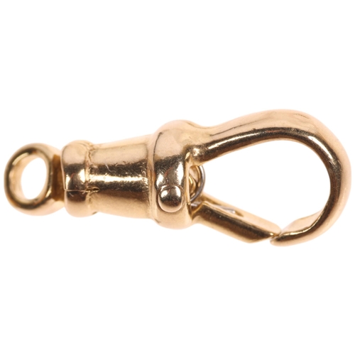 1313 - A 9ct gold dog clip, 17.1mm, 1.1g