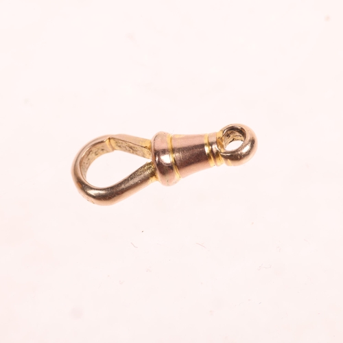 1314 - An Antique 9ct rose gold dog clip, 15.7mm, 0.8g